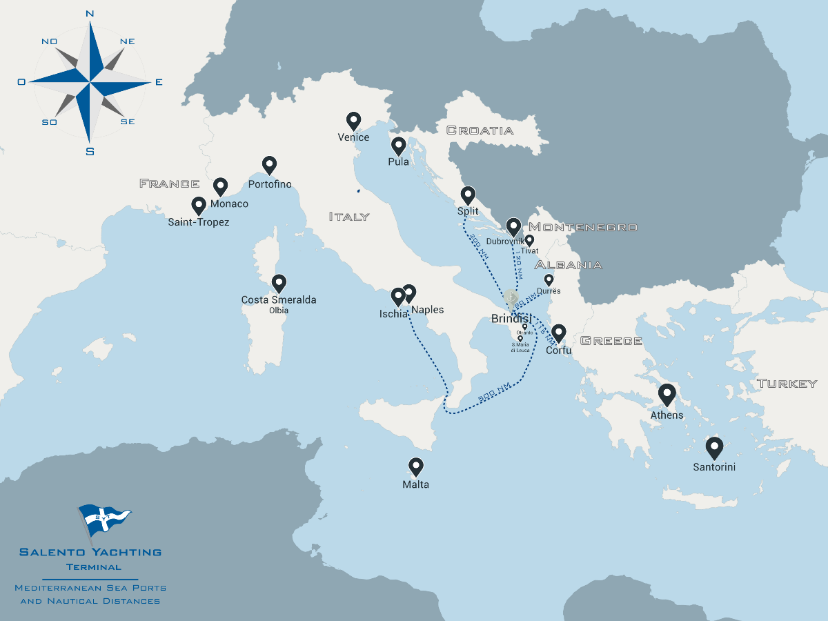 SYT nautical distances map